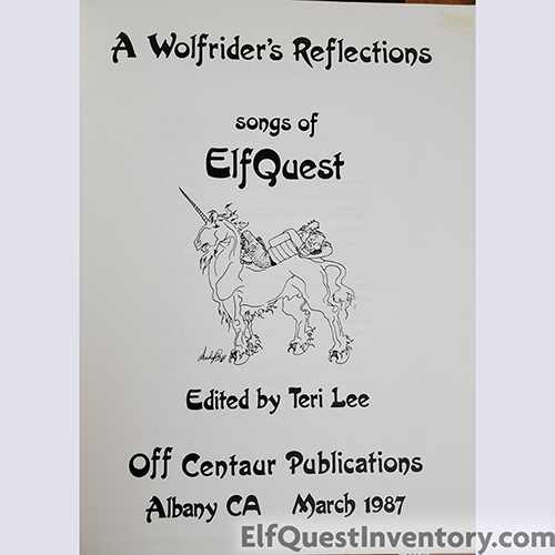 A Wolfriders Reflections Songbook