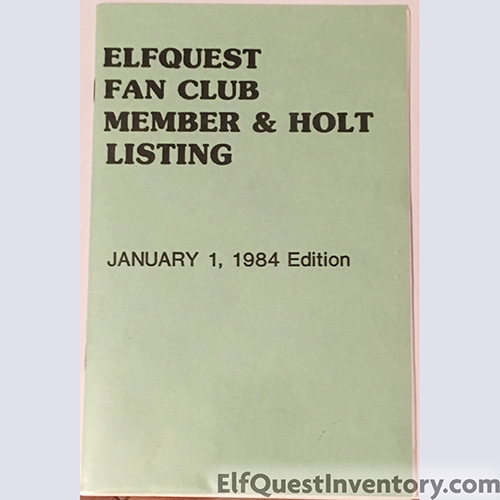 Elfquest Fan Club Member & Holt Listing