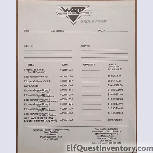 Graphic Novels Order Sheet